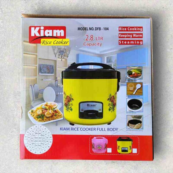 Kiam Rice Cooker 2.8LTR (DFB-104)